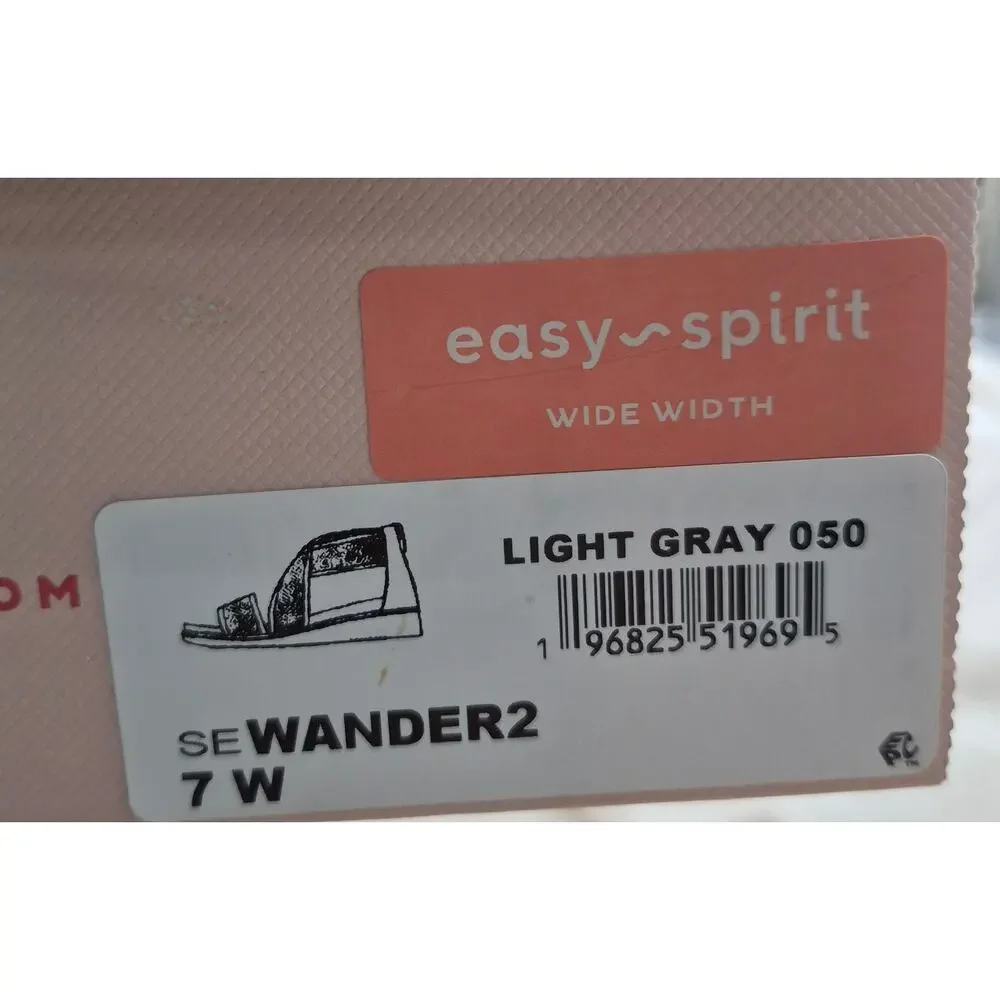 NEW Easy Spirit Wander Lightweight Strappy Sandals light grey size 7 wide_6